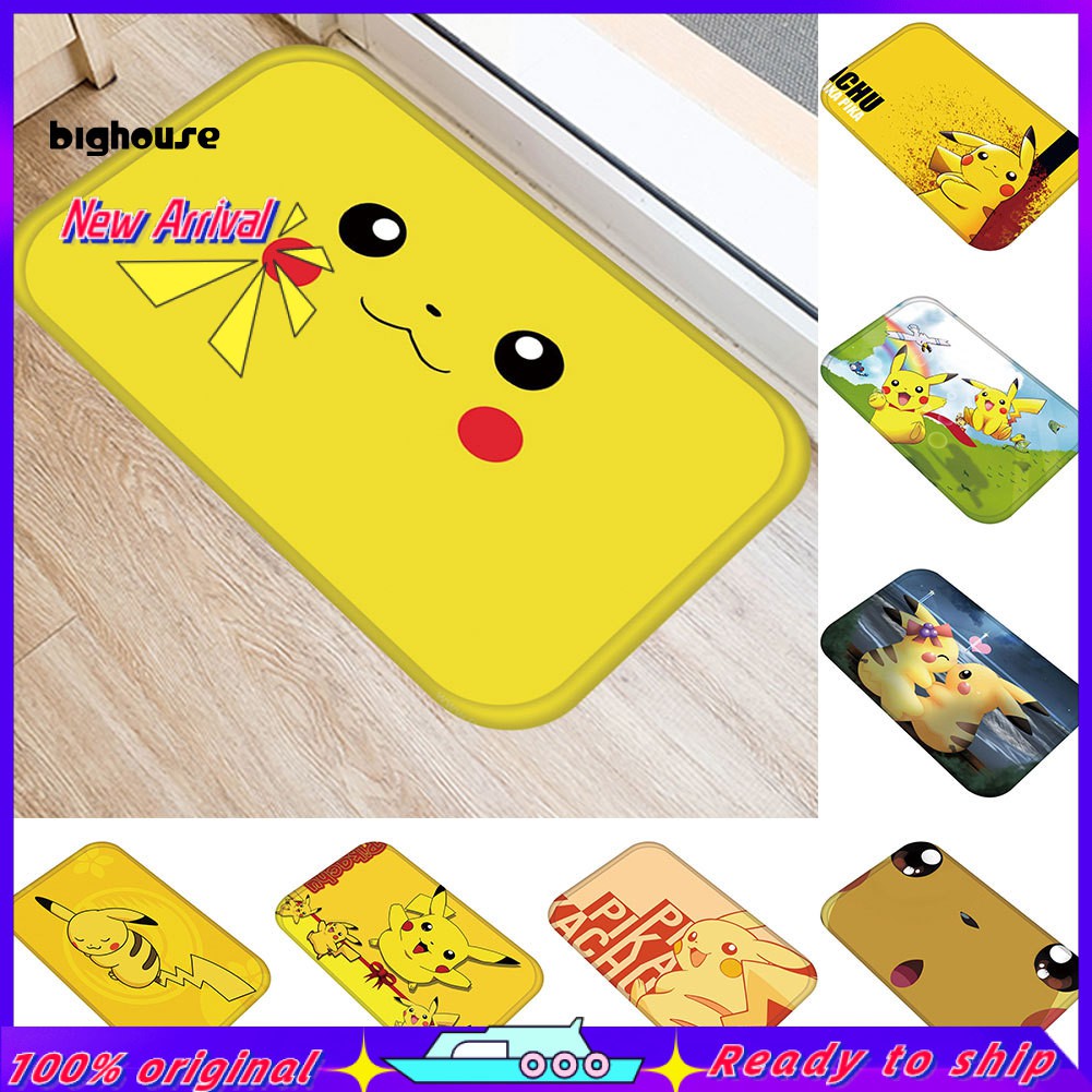 Thảm Lót Sàn Nhà Tắm Thấm Hút Nước Chống Trượt Hình Pikachu / Quái Vật Đáng Yêu