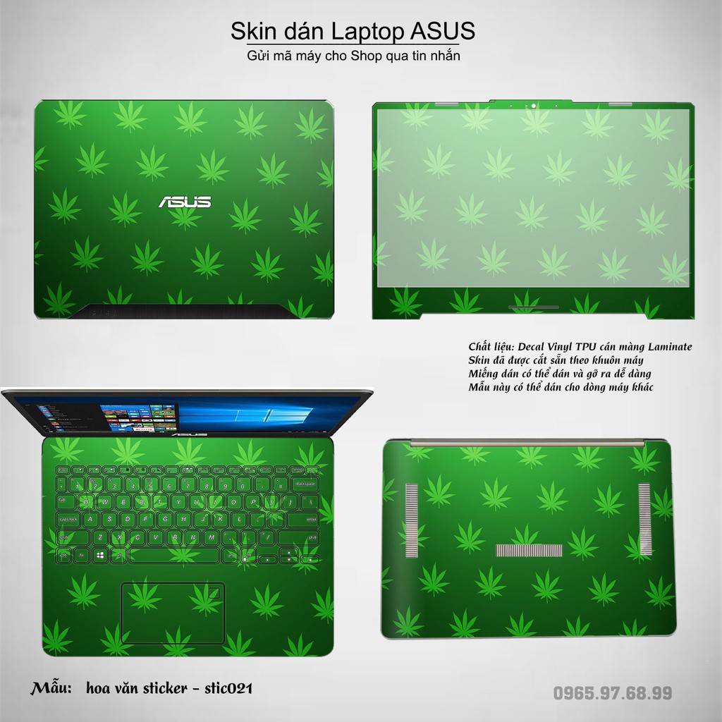 Skin dán Laptop Asus in hình Hoa văn sticker _nhiều mẫu 4 (inbox mã máy cho Shop)