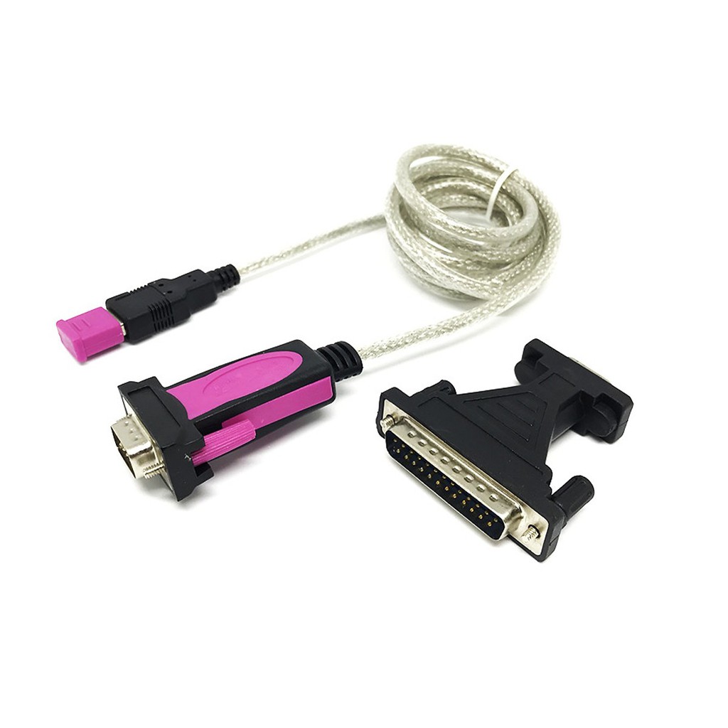 Cáp USB To Com RS232 Z-TEK ZE400 Và Cổng Chuyển 9 Chân Âm Ra 25 Chân Dương LPT