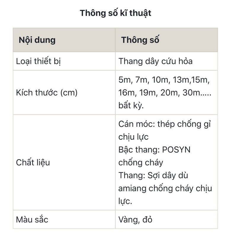 Thang dây cứu hoả 💥CHỐNG CHÁY💥Thang dây cứu hoả cao cấp chống cháy