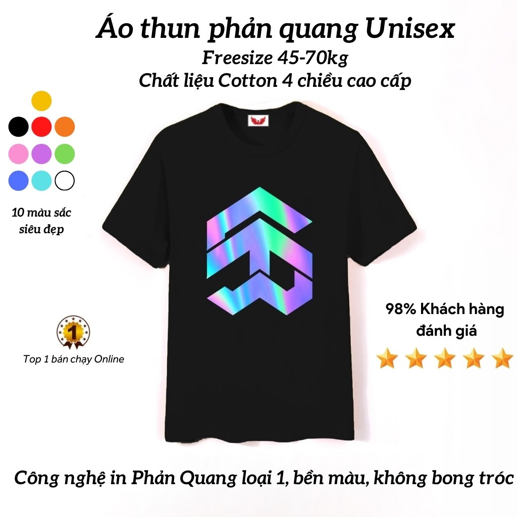 Áo Thun unisex Phản Quang 5TheWay form rộng tay lỡ Cotton freesize nam và nữ PQ27 4T | BigBuy360 - bigbuy360.vn