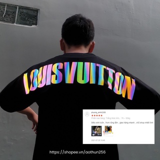 Áo Thun Phản Quang LV Sau Lưng, Cotton 75% Form Rộng Unisex Nam Nữ Rẻ Đẹp.
