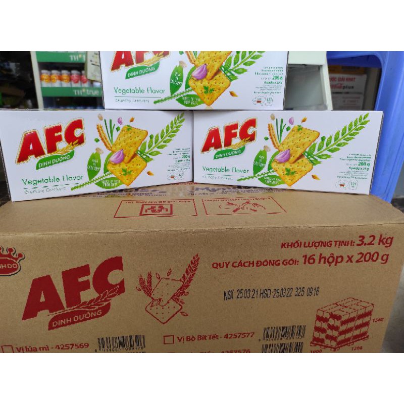 Thùng 16 hộp bánh dinh dưỡng AFC vị rau