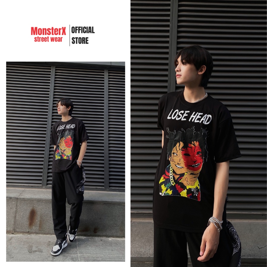 Áo thun unisex MONSTER X STREET LOSE HEAD phông tay lỡ nam nữ form rộng Local Brand
