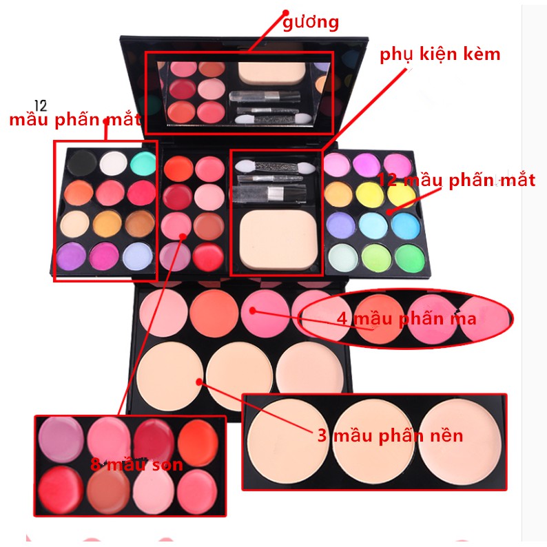 Sét đủ bộ Phấn,phấn mắt,son,phấn má,cọ... trang điểm mặt cao cấp giá cực tốt PK72 | BigBuy360 - bigbuy360.vn