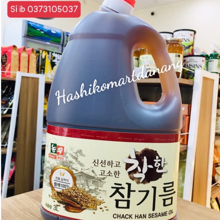 Dầu vừng / Dầu mè Hàn Quốc can 3L