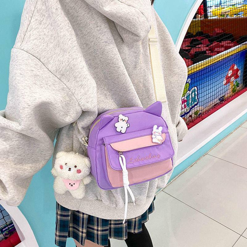 Túi Đeo Chéo Canvas Họa Tiết Hoạt Hình Dễ Thương Phong Cách Nhật Bản 2022 Dành Cho Nữ