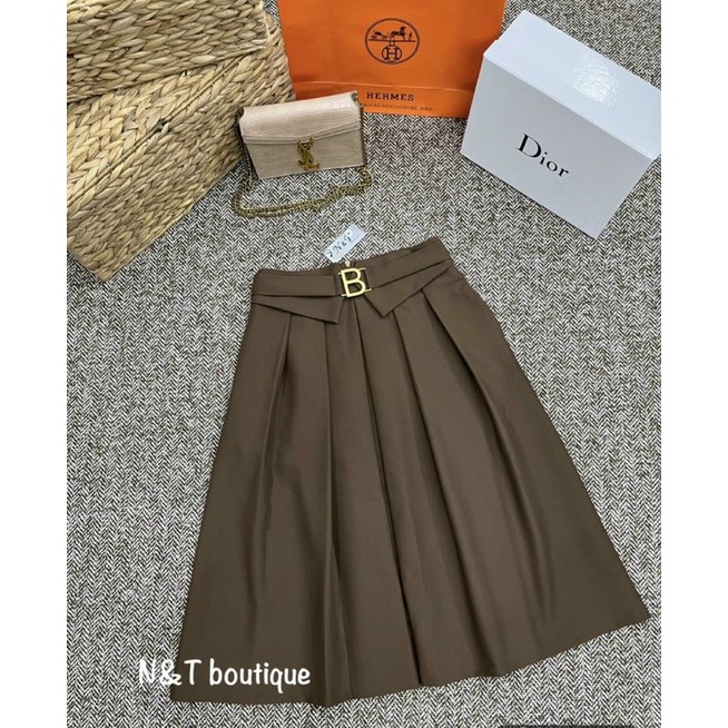 Chân váy xếp ly đai ghi lê mặt đai ngẫu nhiên CV146