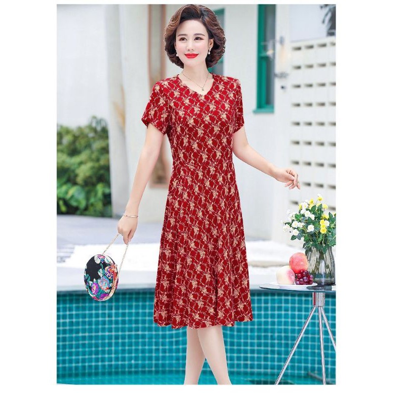 Đầm thun trung niên 35 - 50 tuổi,  DTYY003