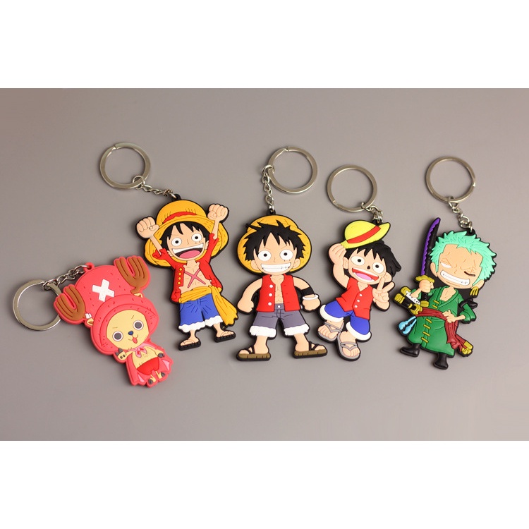 Set 2 Móc Khóa Hình Nhân Vật Luffy Zoro Chopper Hai Mặt Trong Phim Hoạt Hình One Piece