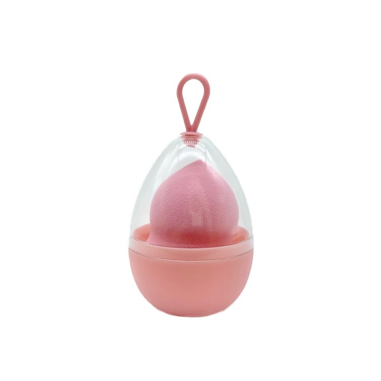 Case nhựa đựng mút trang điểm trái trứng, beauty blender có móc treo