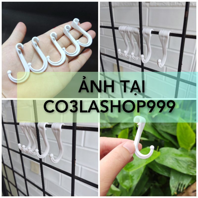 Set 5 cái móc nhựa dùng để cài kệ sắt/kệ inox size nhỏ treo phụ kiện nhà tắm, đồ dùng nhà bếp