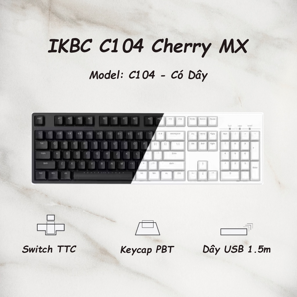 Bàn Phím Có Dây IKBC C104, C87 Switch Cherry