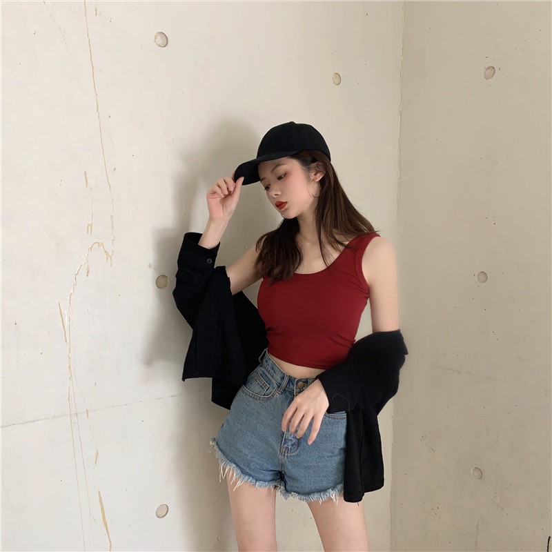 Áo croptop ba lỗ CERA-Y chất thun co dãn CRA035