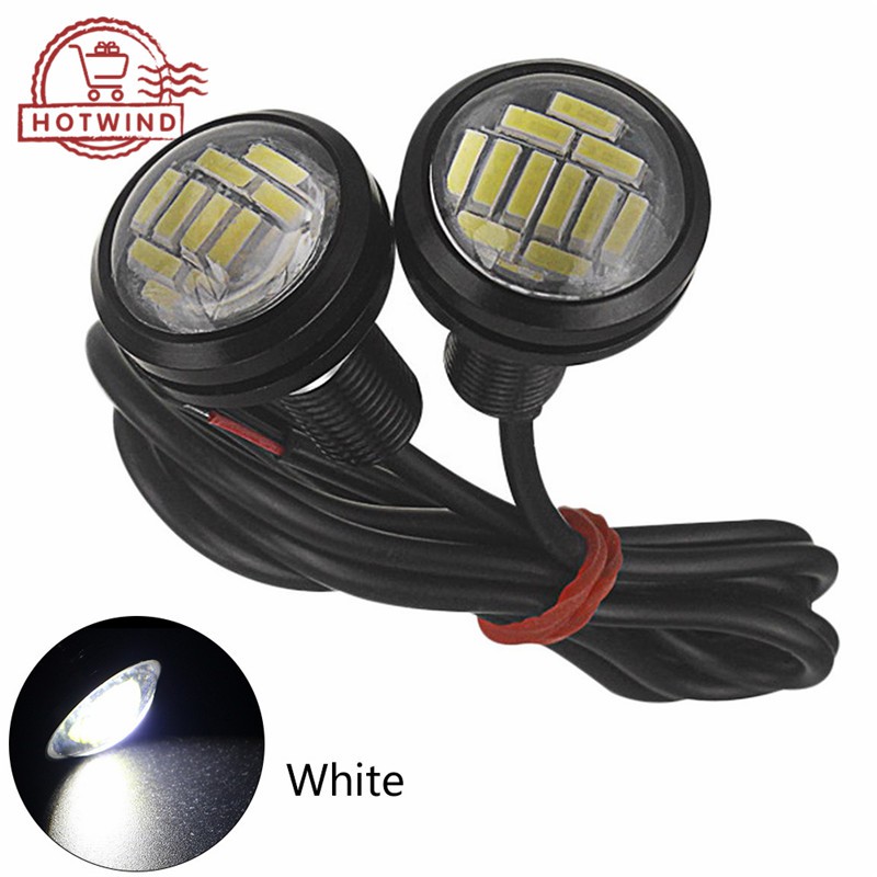 Bộ 2 đèn LED 4014 23mm 12SMD siêu mỏng chống thấm nước dành cho xe hơi