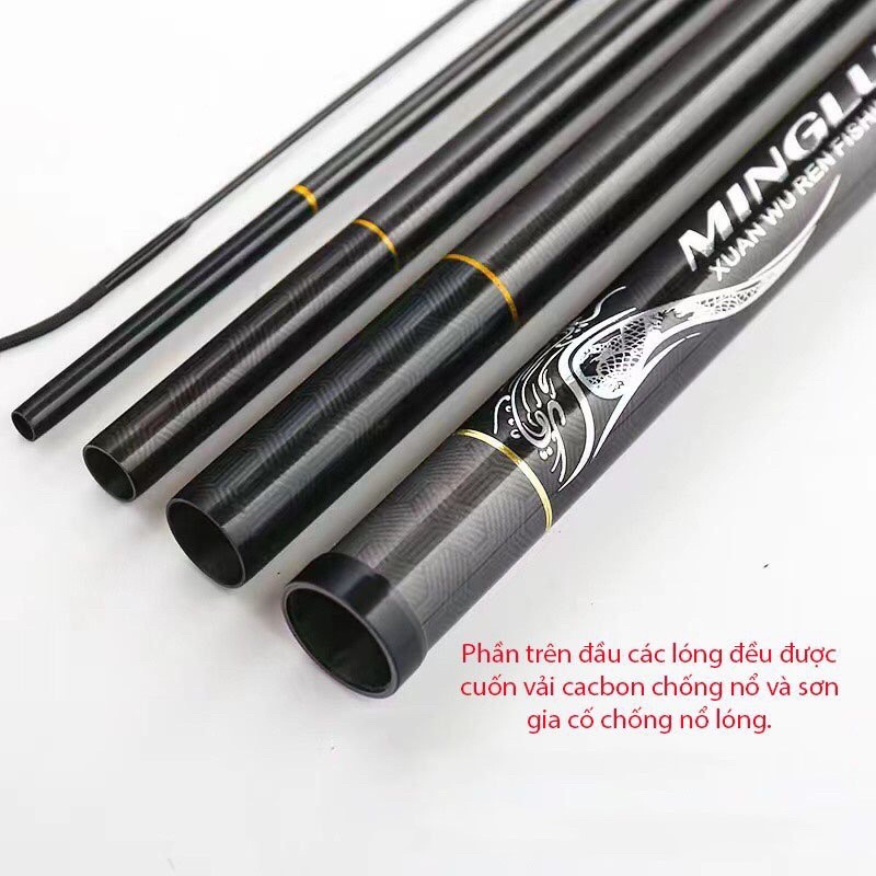 Cần câu tay Huyền vũ 8h19i săn hàng tặng kèm ngọn phụ và bảo hành lóng trong q năm trừ lóng gốc