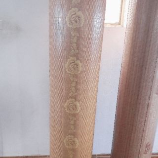 Chiếu trúc tăm vân gỗ đế lụa  - TGS23