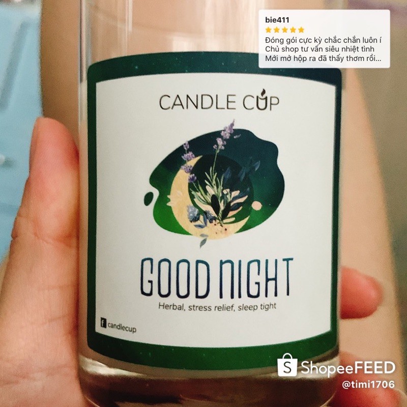 Nến thơm Candle Cup - Mùi GOODNIGHT - Nến thơm an toàn