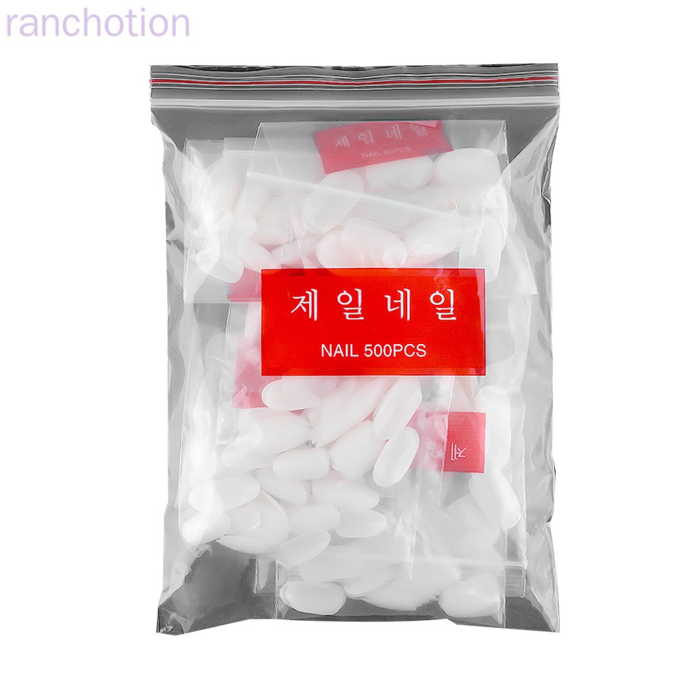 [Hàng mới về] Bộ 500 móng tay giả hình oval ngắn trong suốt tự nhiên | BigBuy360 - bigbuy360.vn