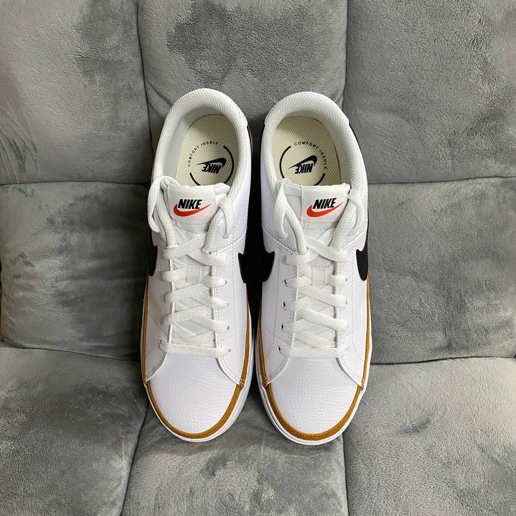 Giày Court Legacy Thể Thao Thời Trang Móc Đen Nam Nữ Có sẵn CU4150-102