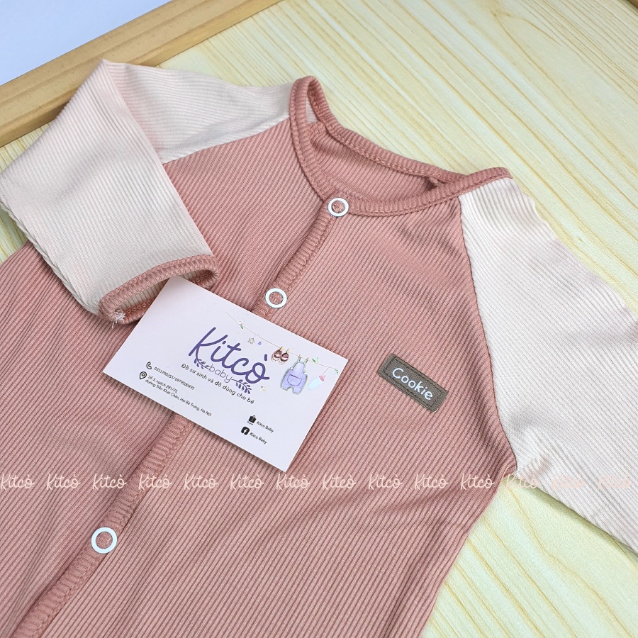 COOKIE Bodysuit dài tay cài giữa