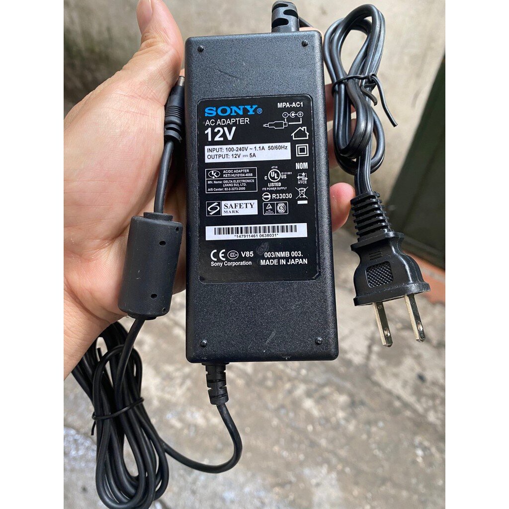 Adapter nguồn sony 12V 5A MPA-AC1, hàng nhật xịn, bảo hàng 12 tháng.
