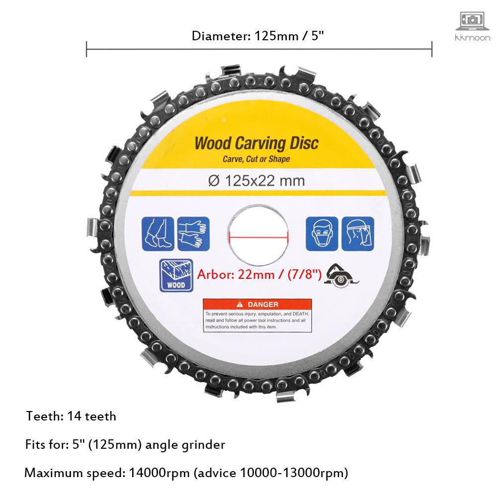 Dĩa tròn chạm khắc gỗ 5 inch 14 răng cưa