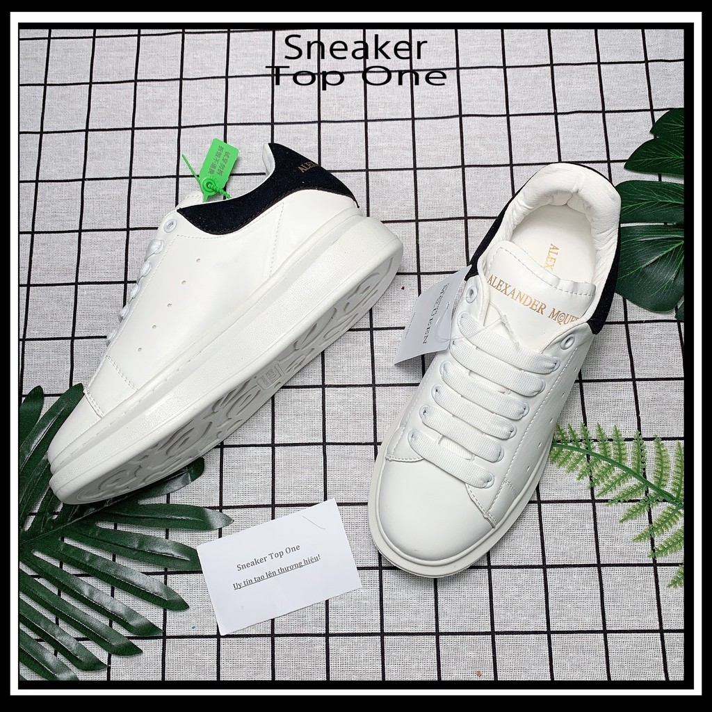 ( Hot Trend/ Dây lụa ) Giày thể thao mCQ gót nhung đen dây lụa cao cấp! Sneaker Top One