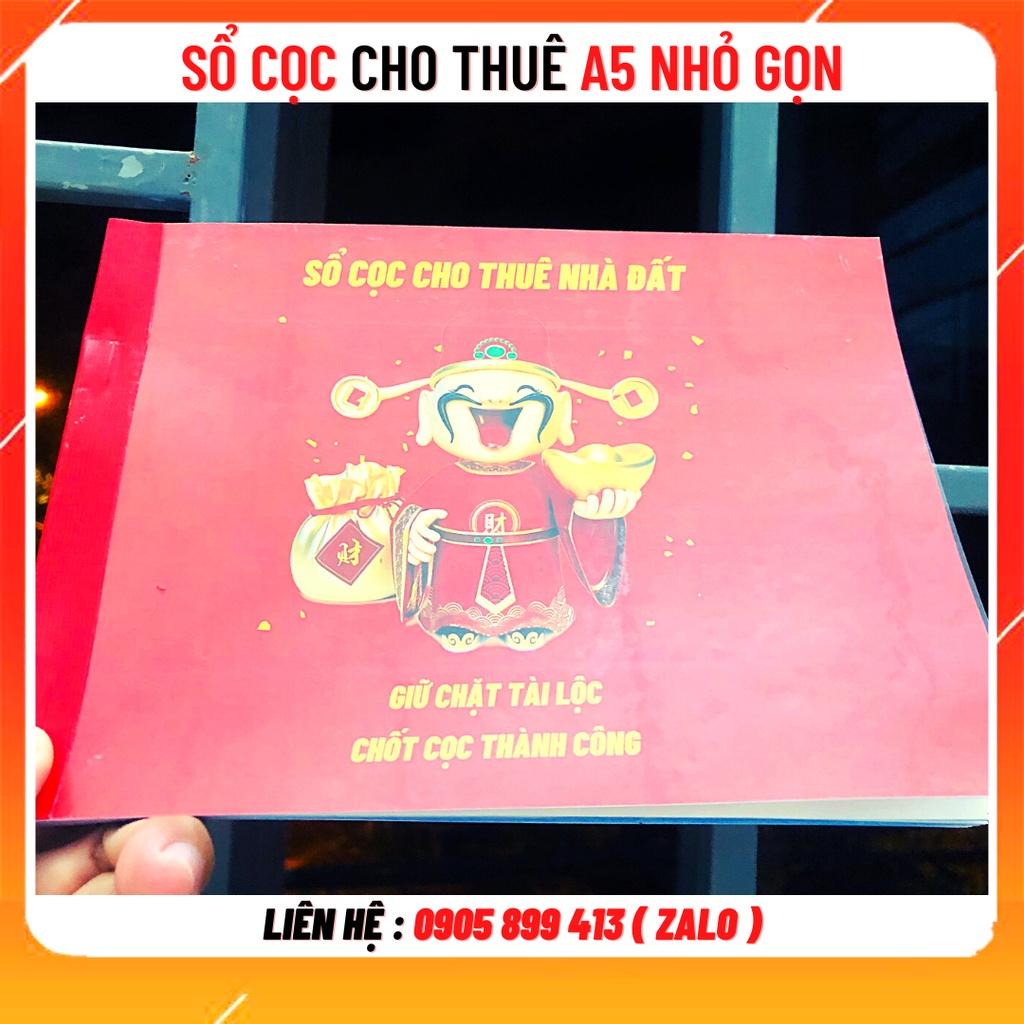 Sổ cọc CHO THUÊ nhà đất mẫu giấy A5 nhỏ gọn