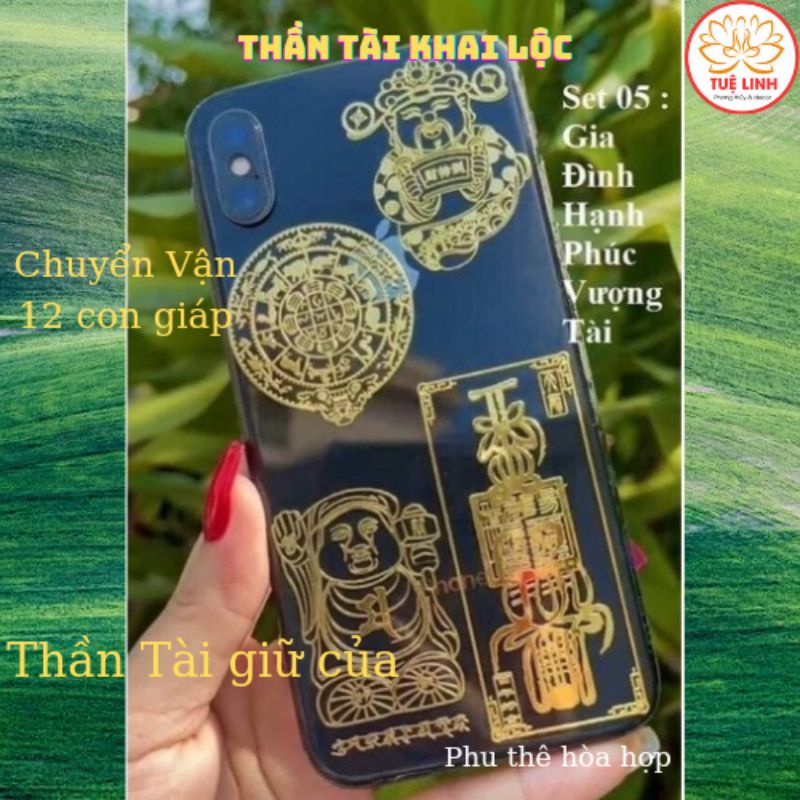 Combo 4 miếng dán Linh Phù Tài Lộc May Mắn (Chuyên Sỉ 2x)