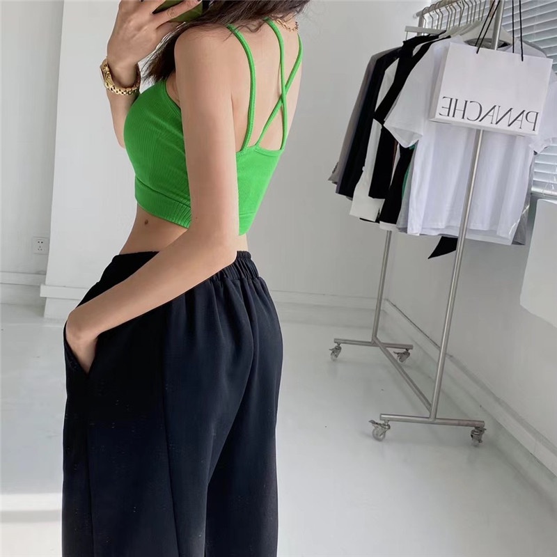 Cocory vn Áo Croptop Dệt Kim Không Tay Dáng Ôm Gợi Cảm Thời Trang Mùa Hè Cho Nữ