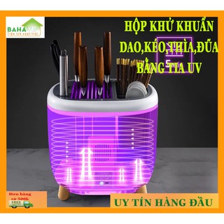 HỘP KHỬ KHUẨN DAO,KÉO,THÌA,ĐŨA BẰNG TIA UV "BAHAMAR" LED-UV diệt khuẩn bằng đèn, đều chiếu xạ từ trong ra ngoài
