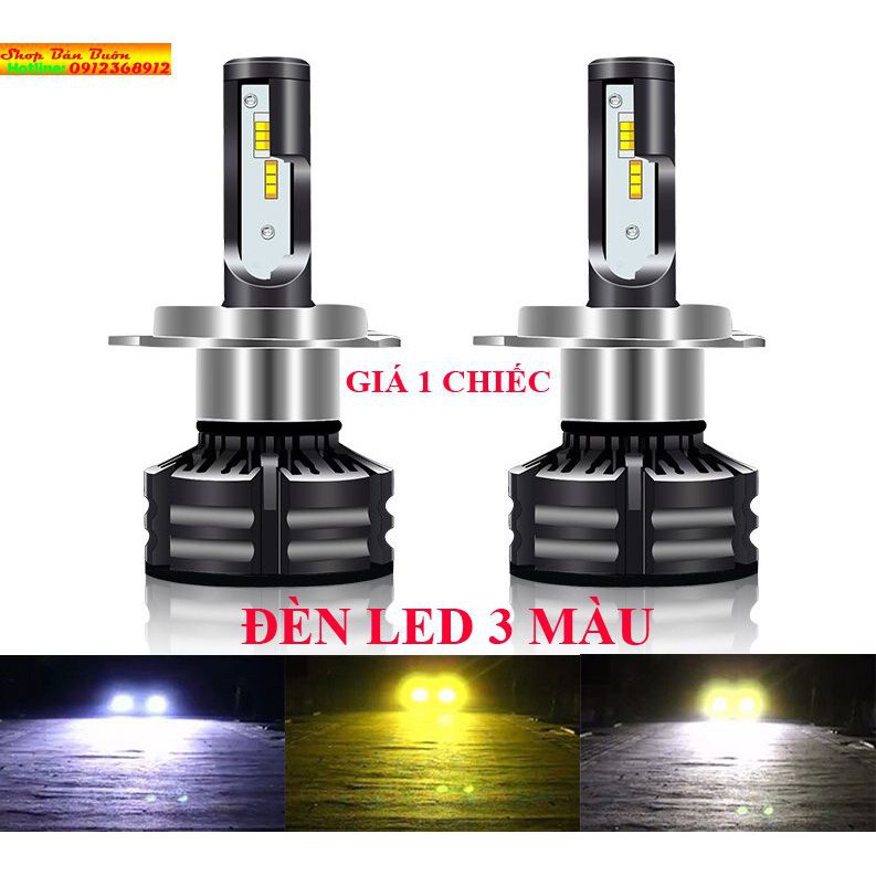 ĐÈN PHA LED T6 SIÊU SÁNG - 3 MÀU SÁNG GẮN OTO- XE MÁY