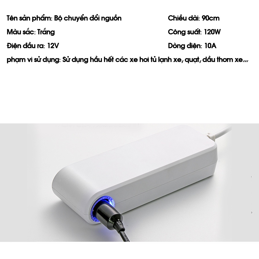 Bộ chuyển đổi điện xoay chiều AC 220V sang một chiều DC 12V~10A Chính Hãng Malide đầu ra tẩu ô tô - Sử dụng tiện lợi