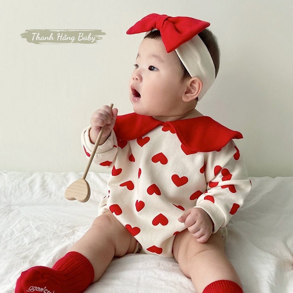 Bodysuit Dài Tay Cho Bé Gái Sơ Sinh Kèm Turban Thanh Hằng Baby 5 - 13 Kg