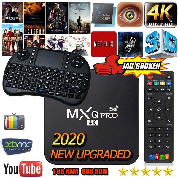 Đầu Tv Box Thông Minh Android 4gb + 64gb Mxq Pro 5g 4k Android Ultra Hd Android 10.1 Wifi: 2.4g / 5g