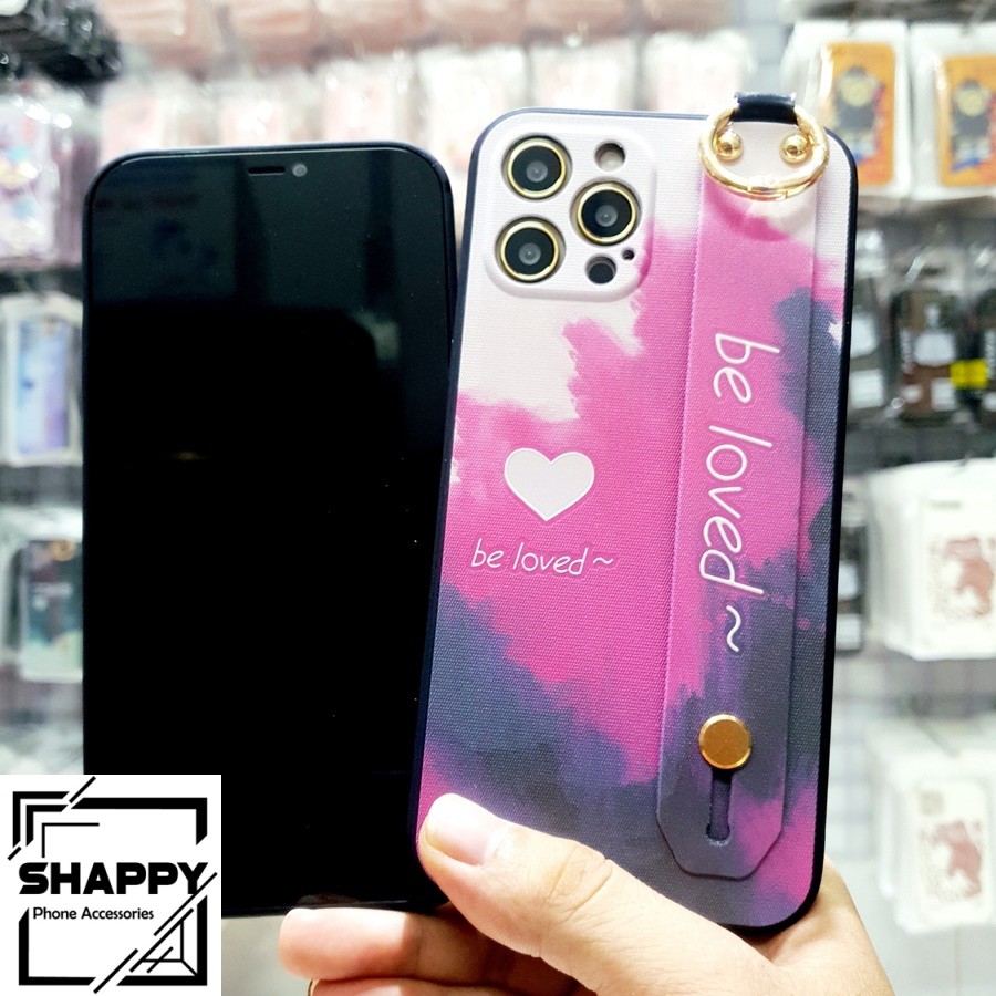 Ốp Lưng IPhone Be Loved Kèm Đeo Tay Viền Vuông Các Dòng 7Plus/8Plus/X/XS/XsMax/11/11ProMax/12ProMax [Shappy Shop]