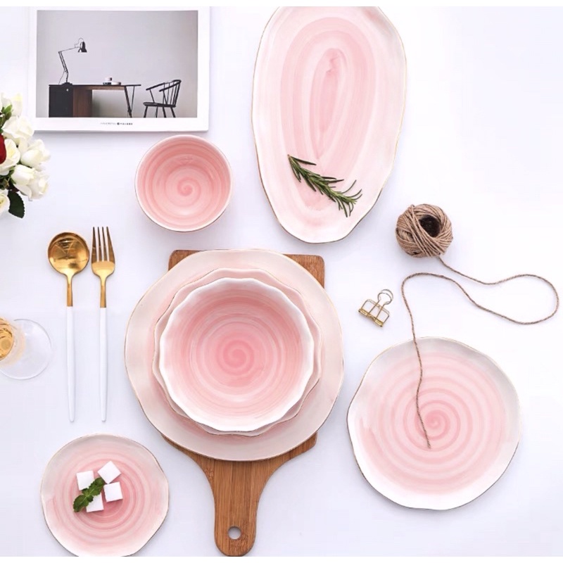 Bộ bát đĩa pastel Nebulea phong cách Bắc Âu hiện đại