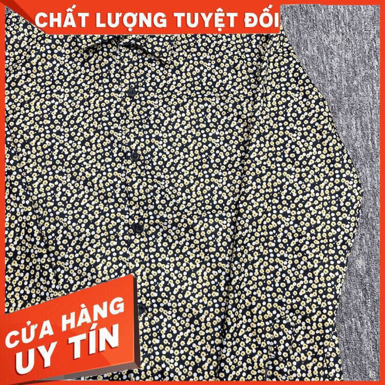 BST Áo Sơ Mi Đôi Nam Nữ Hoa Nhí Vàng Chuyên Cặp Đôi Couple -Mẫu D260