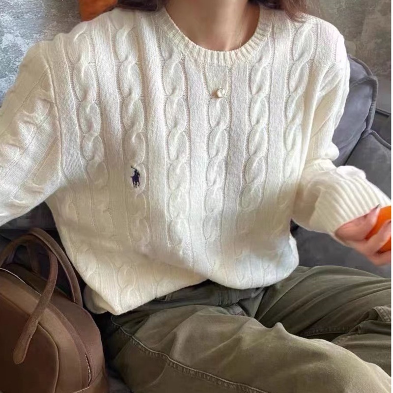 Áo Sweater Dệt Kim Tay Dài Dáng Rộng Thêu Họa Tiết Kiểu Retro Hàn Quốc Xinh Xắn Cho Nữ