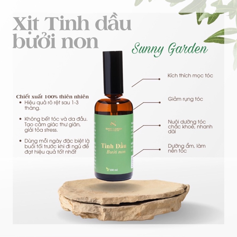 Tinh dầu bưởi non kích mọc tóc giảm rụng SUNNY GARDEN (Tặng kèm vòi xịt)