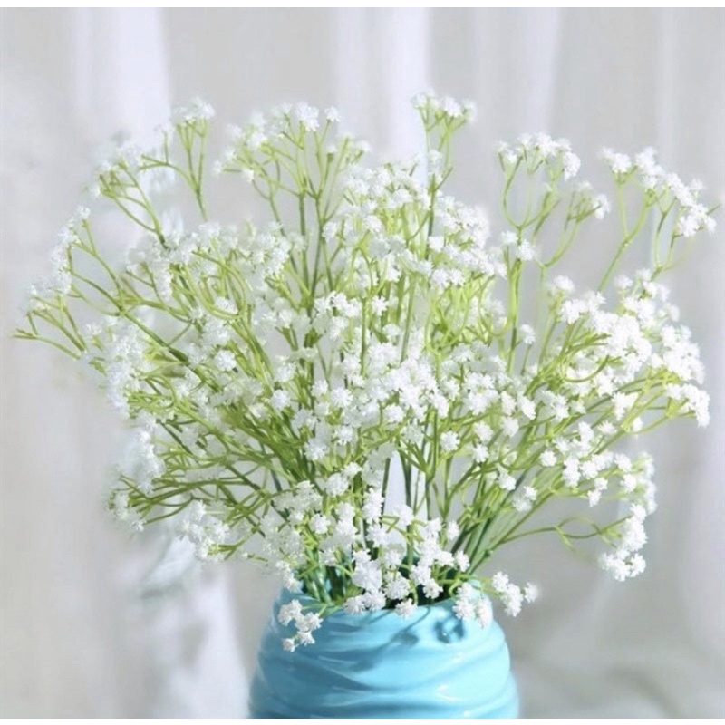 Cành hoa baby giả decor dài 32cm