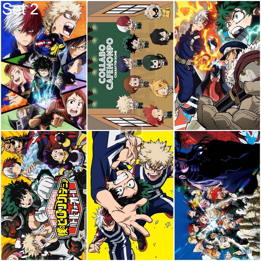 Bộ 6 Áp phích - Poster Anime Boku No Hero Academia - Học Viện Anh Hùng  - A3,A4,A5