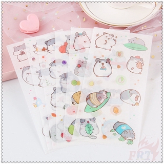 ❉ Sticker Dán Trang Trí Hình Chuột hamster Dễ Thương ❉ Set 6 Tấm Sticker Dán Trang Trí Sổ Tay diy Thời Trang