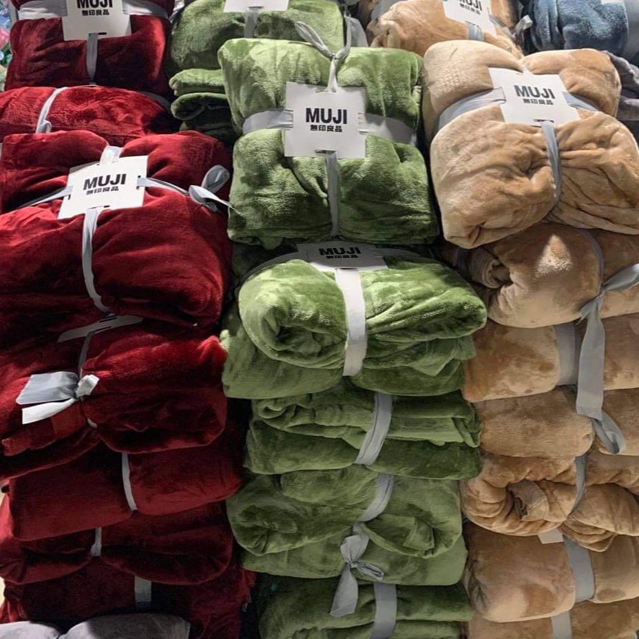 Chăn lông tuyết Muji Siêu Mềm Mịn Hàng Xuất Nhật 2M x 2M3