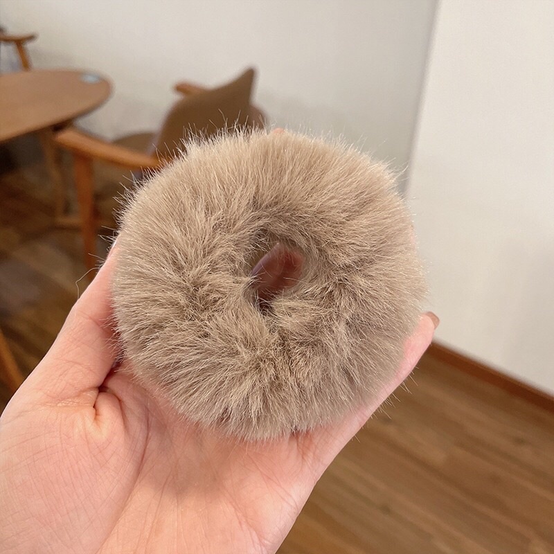 Dây buộc tóc Scrunchies tone be trắng Vintage