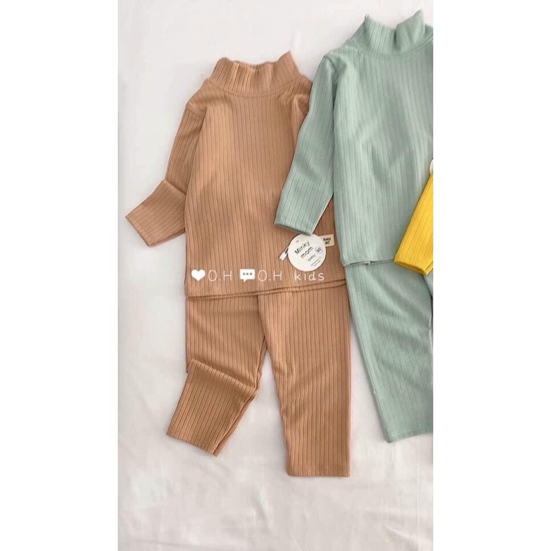 HÀNG LOẠI 1Bộ len tăm trơn cổ 3p cho bé