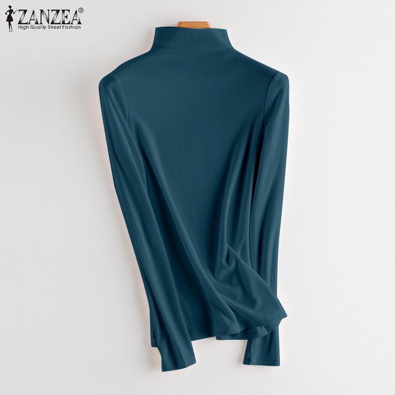 Zanzea Áo Thun Nữ Tay Dài Cổ Lọ Phong Cách Hàn Quốc