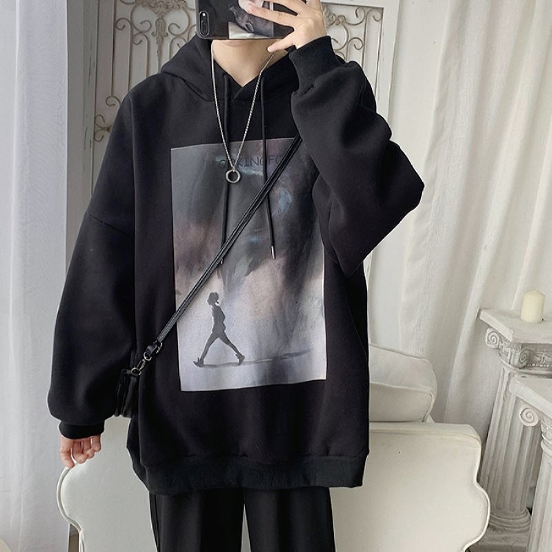 Áo Hoodie Dài Tay Màu Xám Năng Động Thời Trang Dành Cho Nam