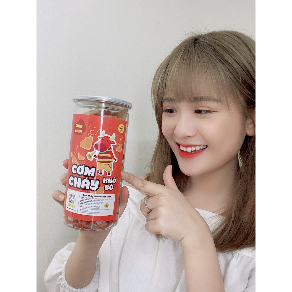 Đồ ăn vặt cơm cháy lắc khô bò chiên mắm hành giòn trứng muối ngon 300g ChinChin | BigBuy360 - bigbuy360.vn